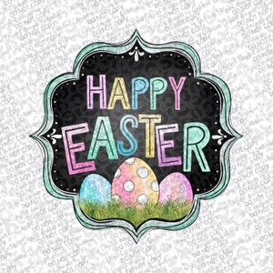 Happy Easter eggs frame cute PNG digital download sublimation