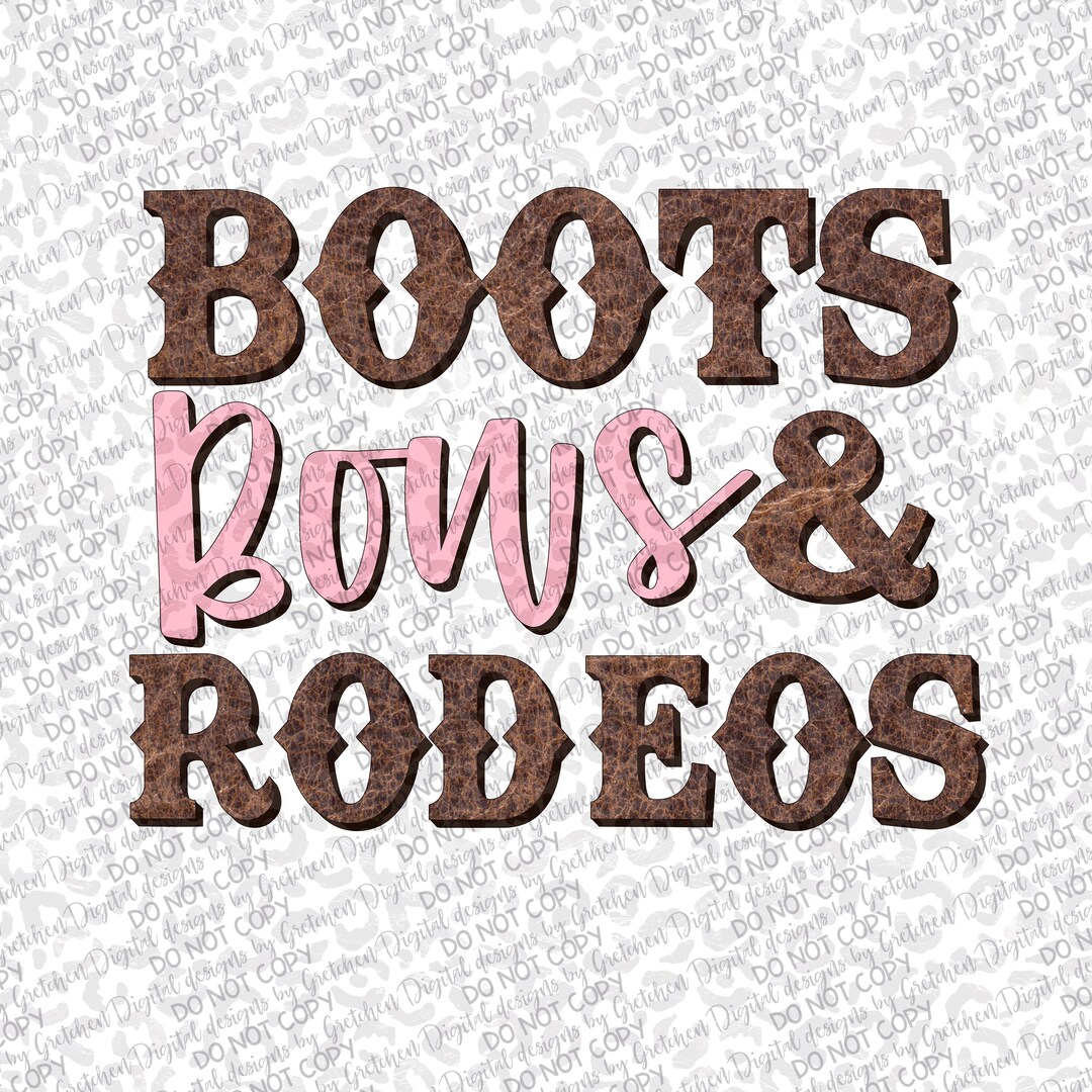 Boots Bows and Rodeos Leather and Pink Girls PNG Digital Download ...