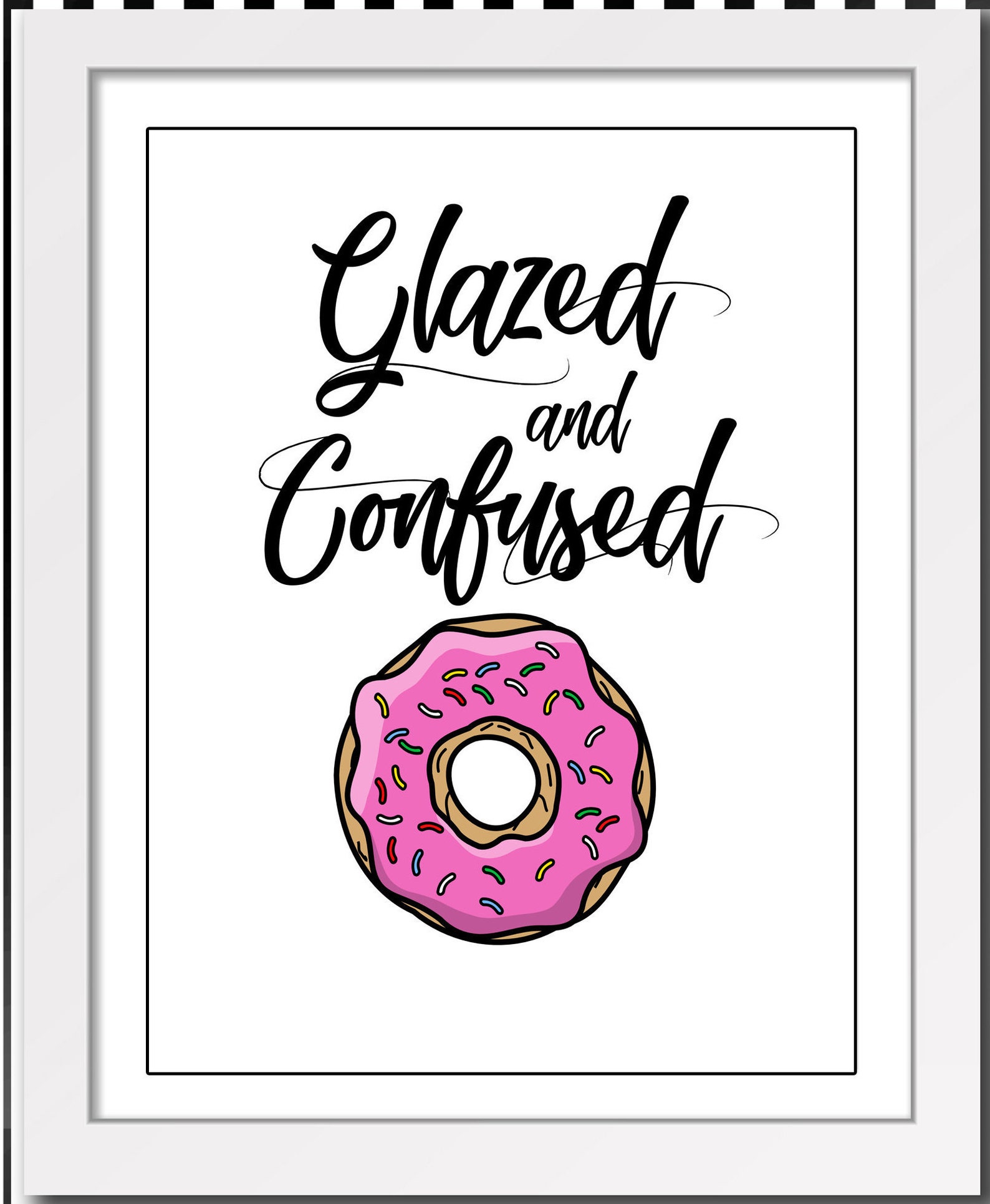 Glazed and Confused Digital Donut Clip Art Instant Download 300 DPI