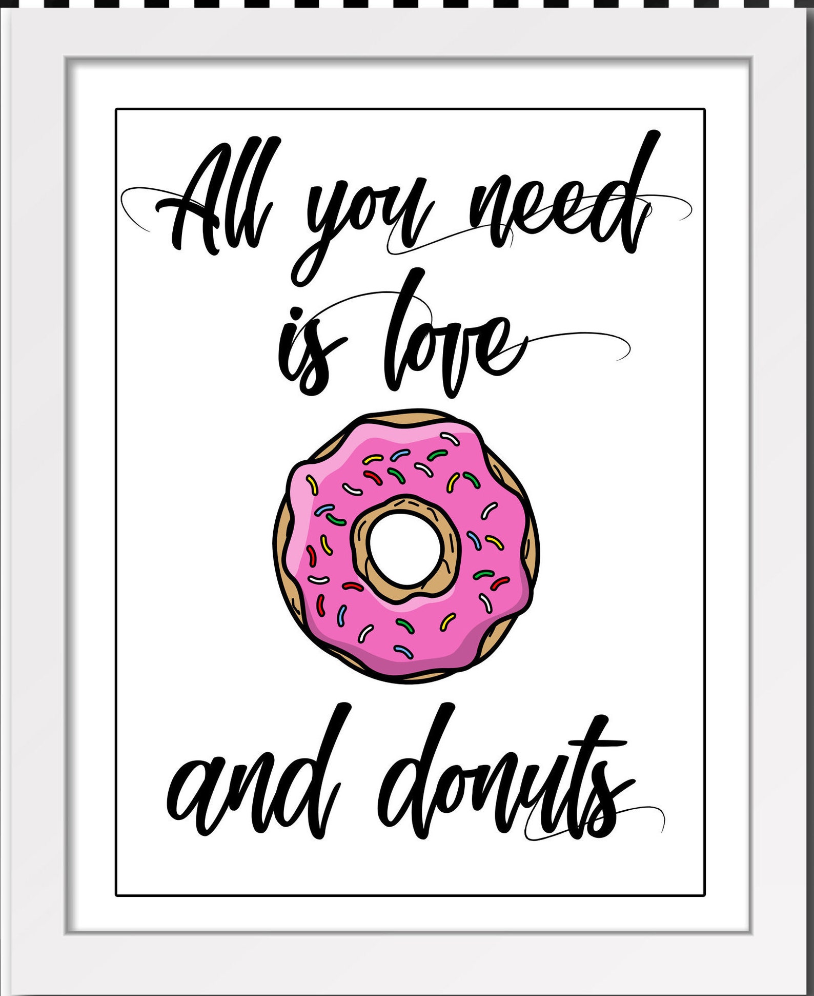 All You Need is Love and Donuts Digital Clip Art Graphic 300 DPI
