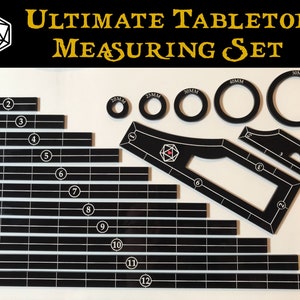 Measuring Sticks, Tools & Widgets - Ultimate Tabletop Wargaming Set (AoS 40k KoW ASOIAF Malifaux + Kill Team Compatible)