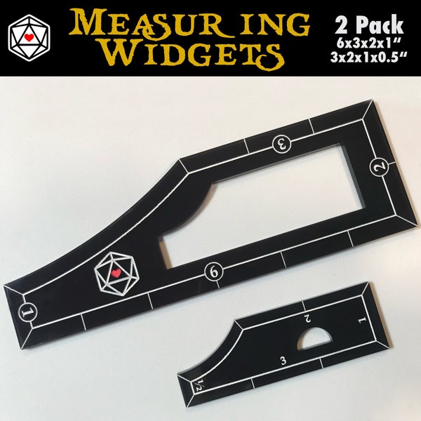 Measuring Widget Tool (Pair) for Tabletop Wargames - 6x3x2x1” & 3x2x1”