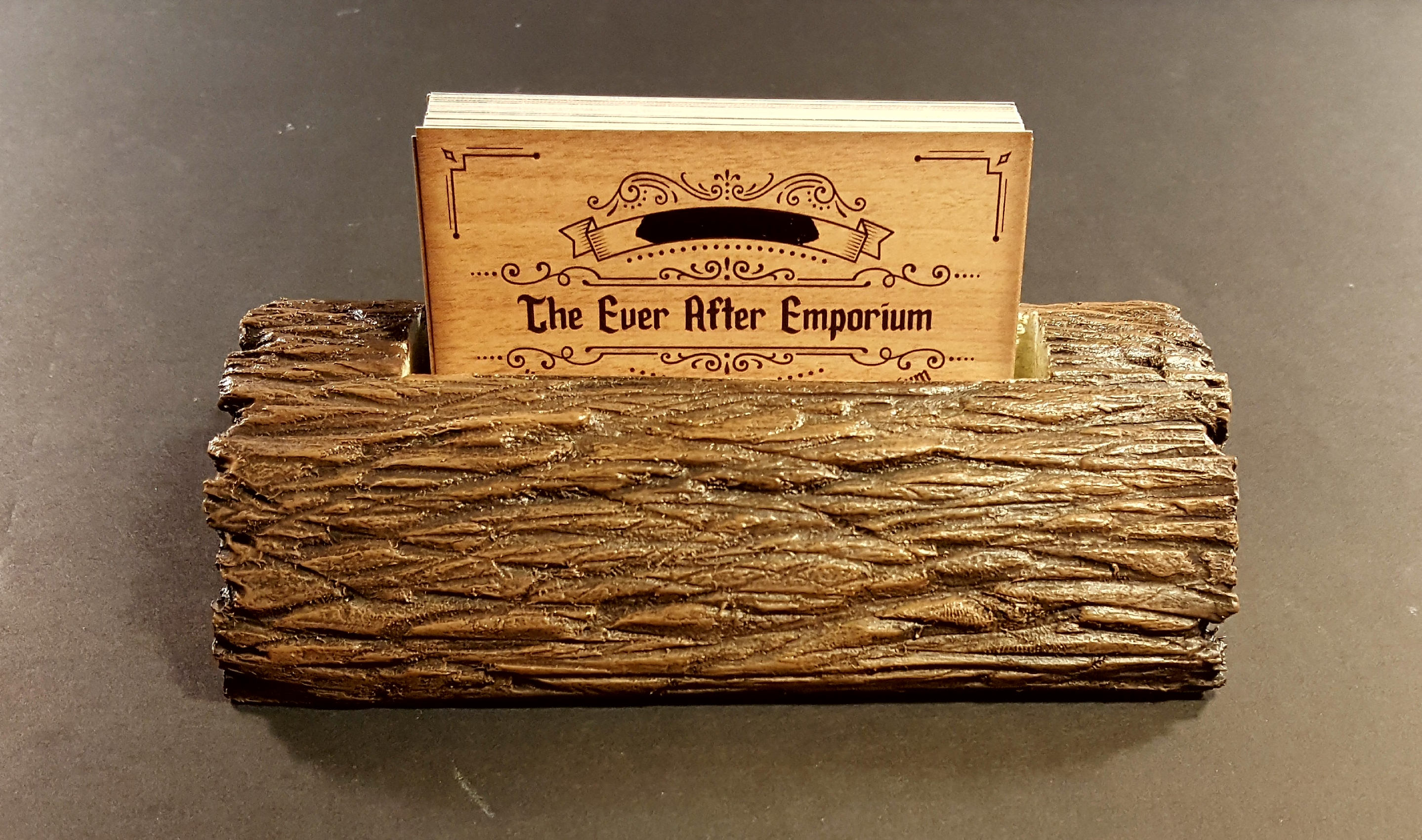Carved Wood Log Business Card Holder Etsy Canada