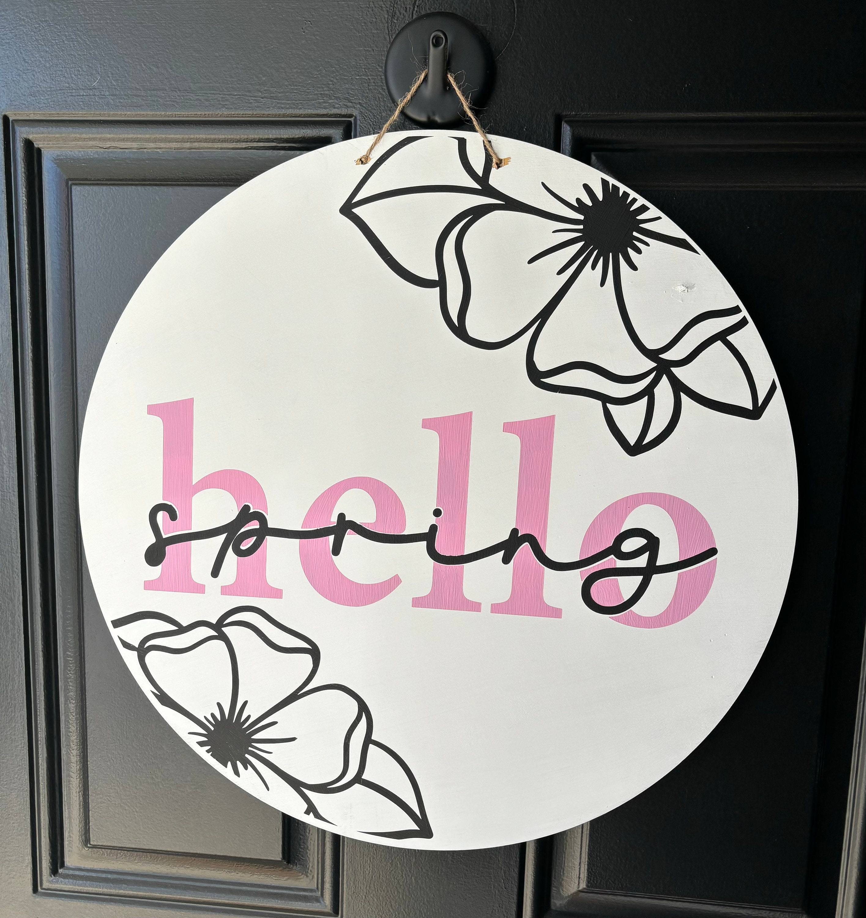 18 Inch Spring Round Door Sign - Etsy