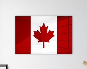 Canadian Flag Mirror, Canadian Flag Wall Art, Modern Canadian Flag, Modern Canadian Decor, Canadian Flag Acrylic Mirror