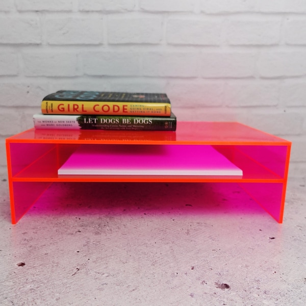 Desk Organizer, Acrylic Laptop Stand, Fluorescent Acrylic Laptop/iPad/Tablet Riser, Desk Stand for Laptop, Acrylic Laptop Stand