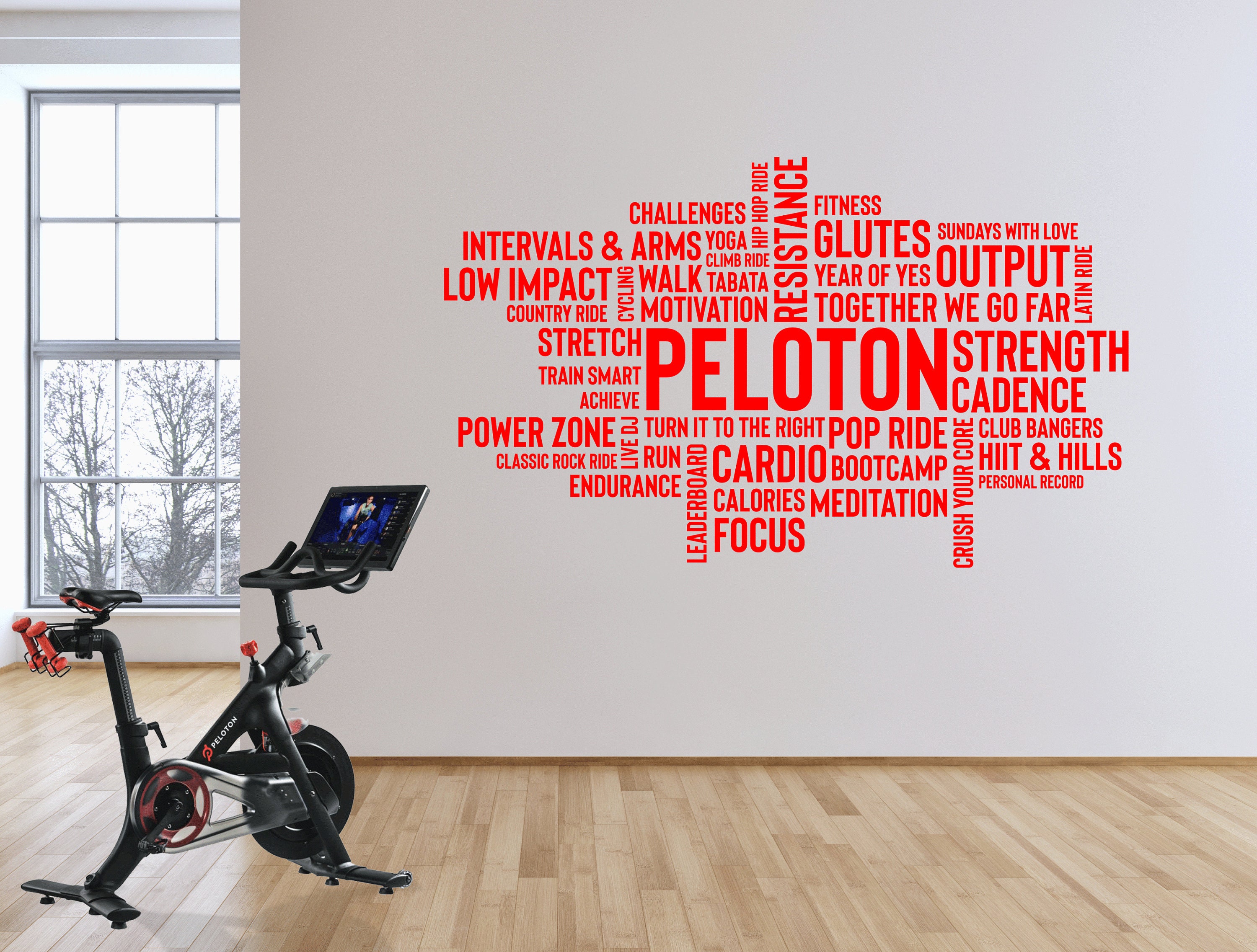 Peloton Decal Peloton Word Cloud Gym Sticker Motivational Etsy
