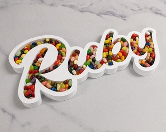 Custom Candy Dish, 8.5"H, Candy Dish Name Tray, Fillable Letters, Candy Table Decor, Dessert Table Decor