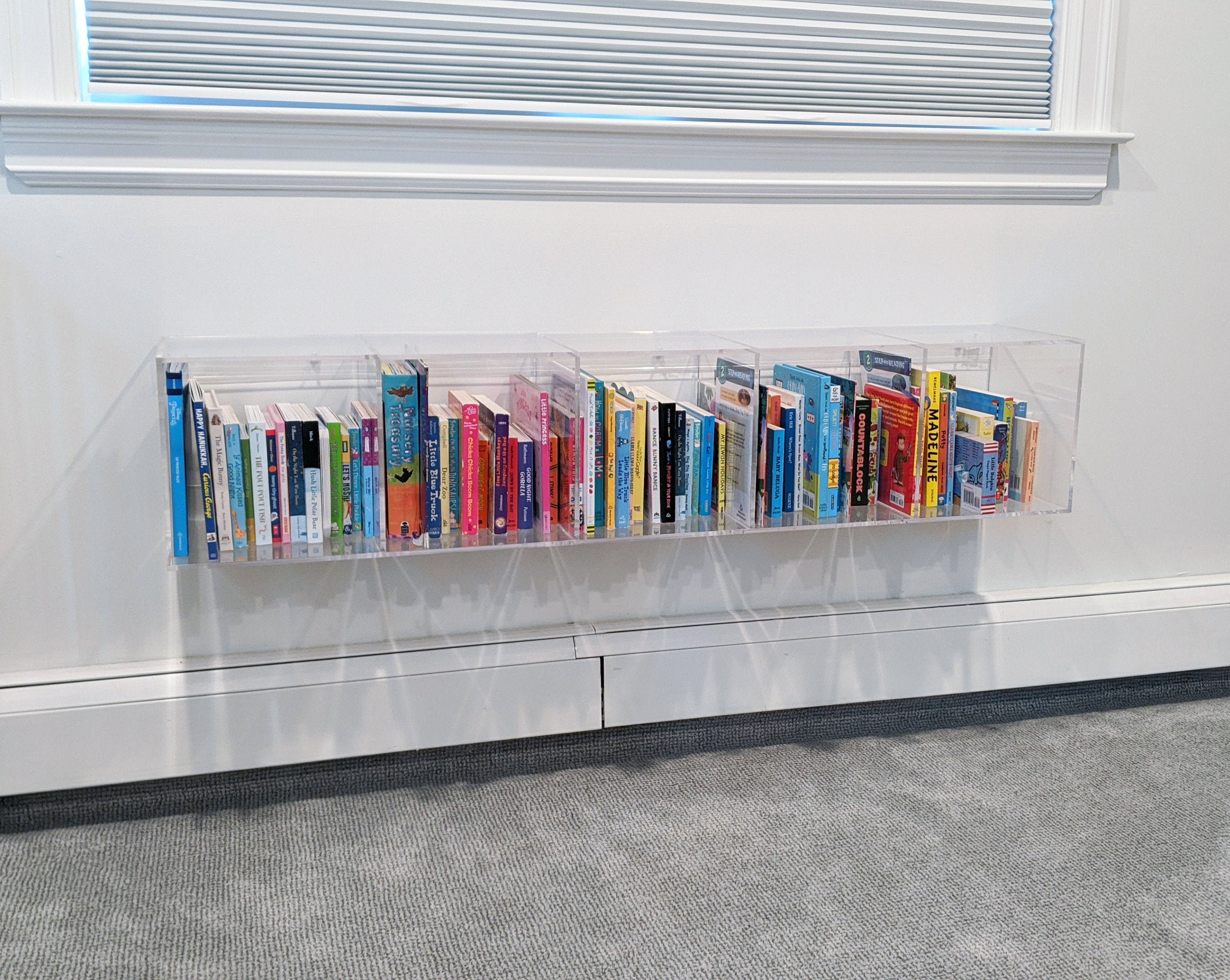 Acrylic Bookshelf, Five Cubbies, Acrylic Bookcase, Acrylic Shelf, Kids  Bookshelf 