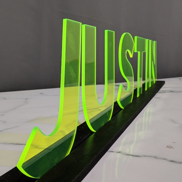 Fluorescent Letters, Candle Lighting Ceremony, Plastic Letters, Bar Mitzvah Letters, Bat Mitzvah Letters, 7.5"H Acrylic Letters