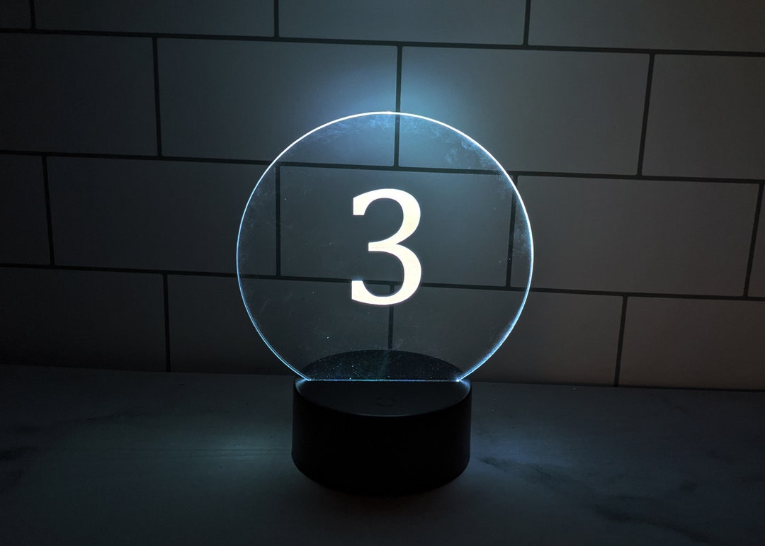 Lit Table Numbers, Illuminated Table Numbers, LED Table Numbers Etsy