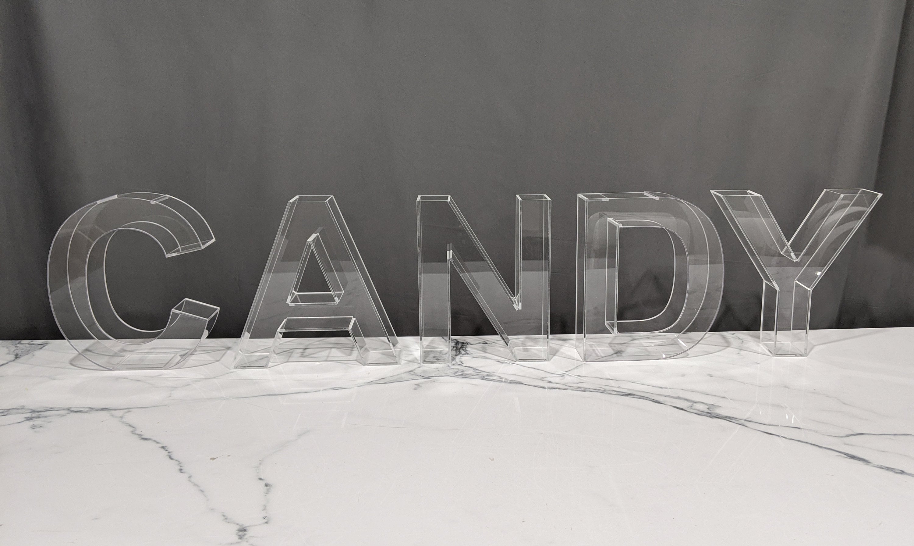 14h or 18h CANDY Fillable Letters Acrylic Candy Etsy