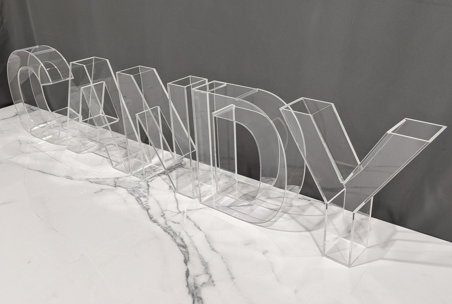 14H or 18H CANDY Fillable Letters Acrylic Candy Etsy