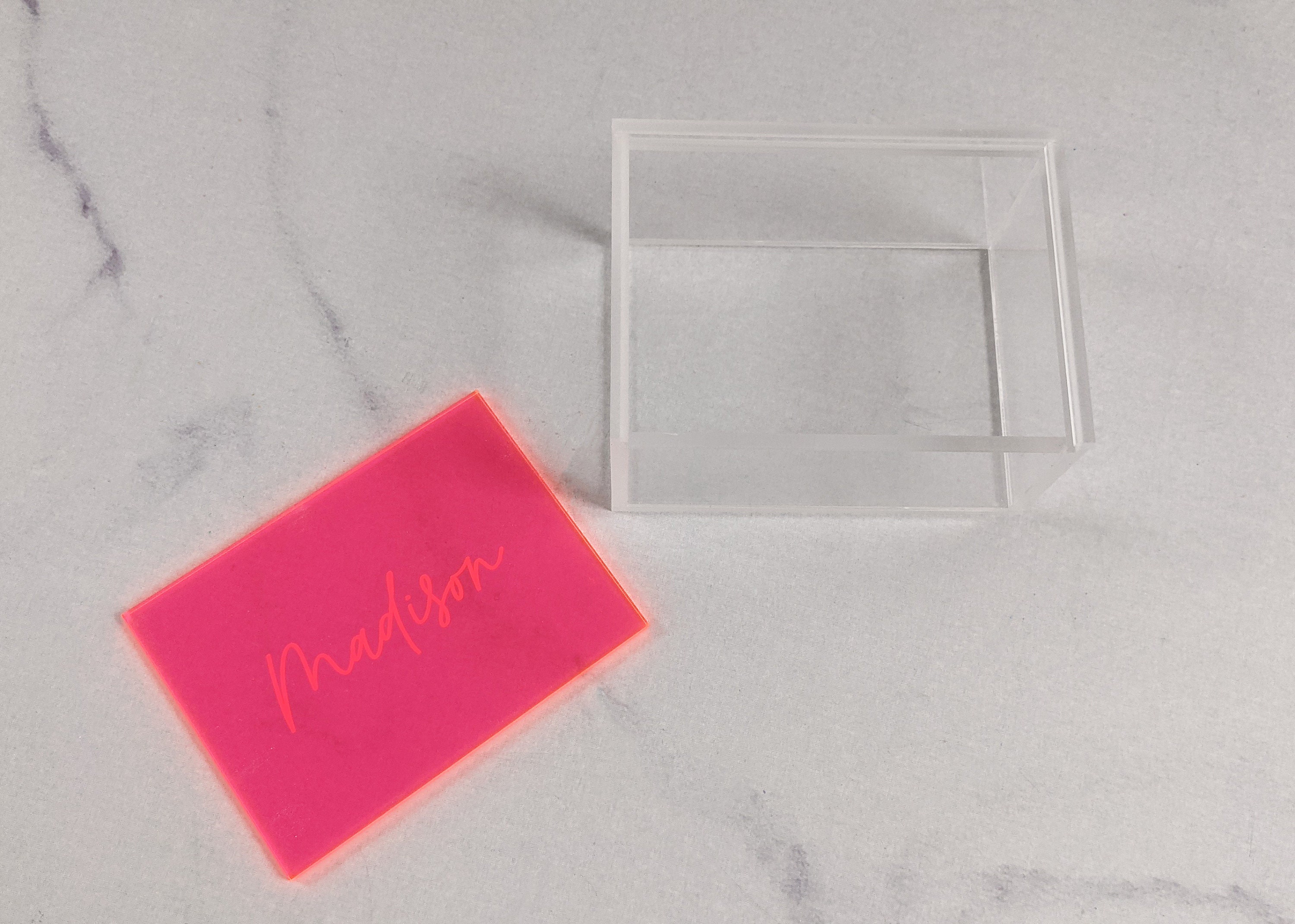 Acrylic Box With Slide in Lid Laser Engraved Acrylic Box Etsy