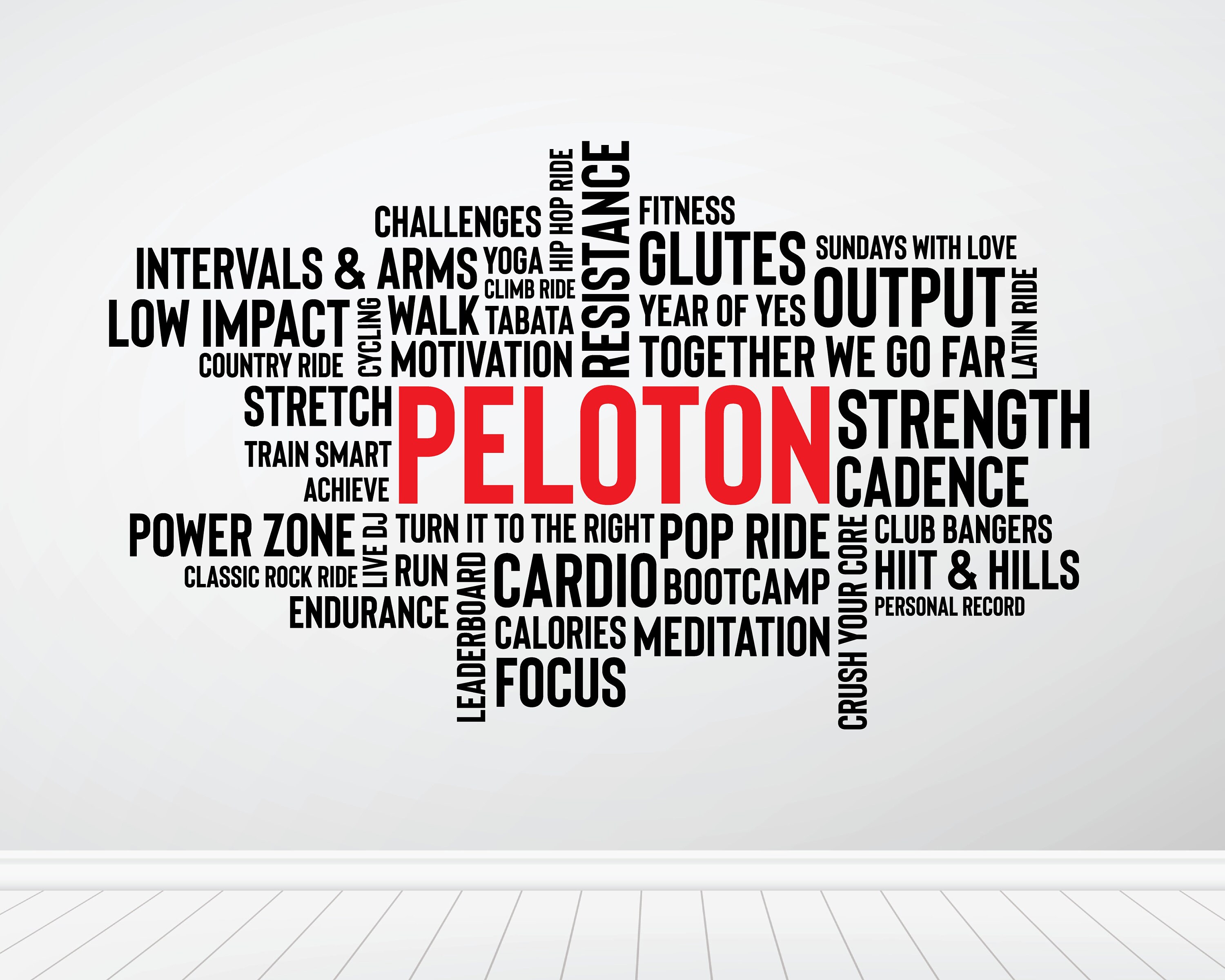 Peloton Decal Peloton Word Cloud Gym Sticker Motivational Etsy