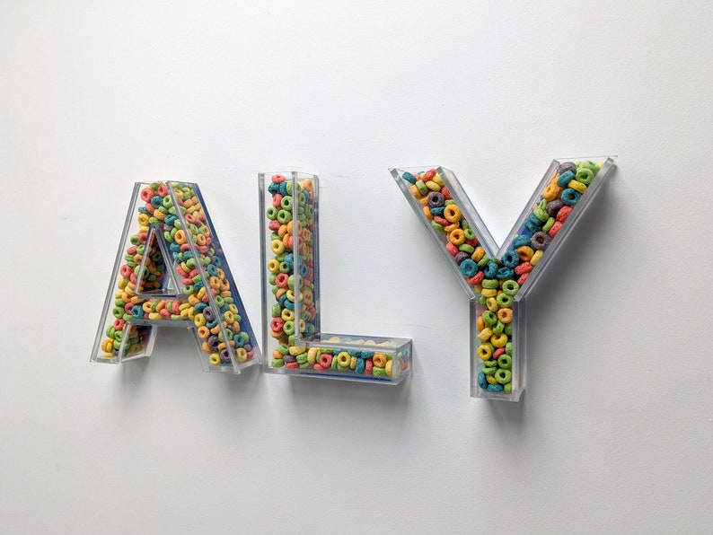 Fillable Acrylic Letters Wall Hanging Bedroom Decor Etsy