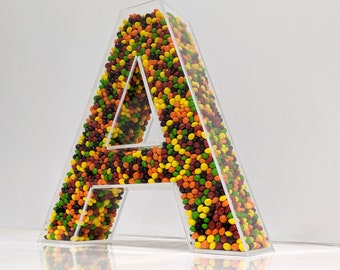 24"H Fillable Acrylic Letter, Bar or Bat Mitzvah Letters, Acrylic Wedding Letters, Plastic Letters - Fill with candy, etc.