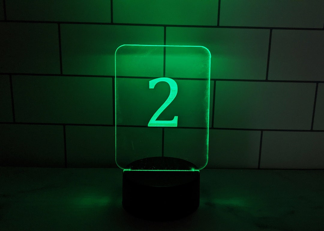Lit Table Numbers, Rectangle Table Numbers, Illuminated Table Numbers, LED Table Numbers Etsy