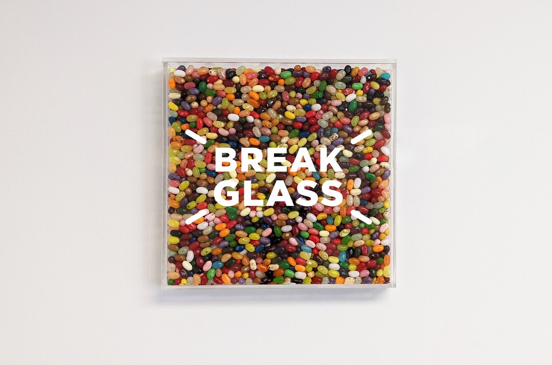 Fillable Acrylic Box, in Case of Emergency Break Glass, Fillable Frame