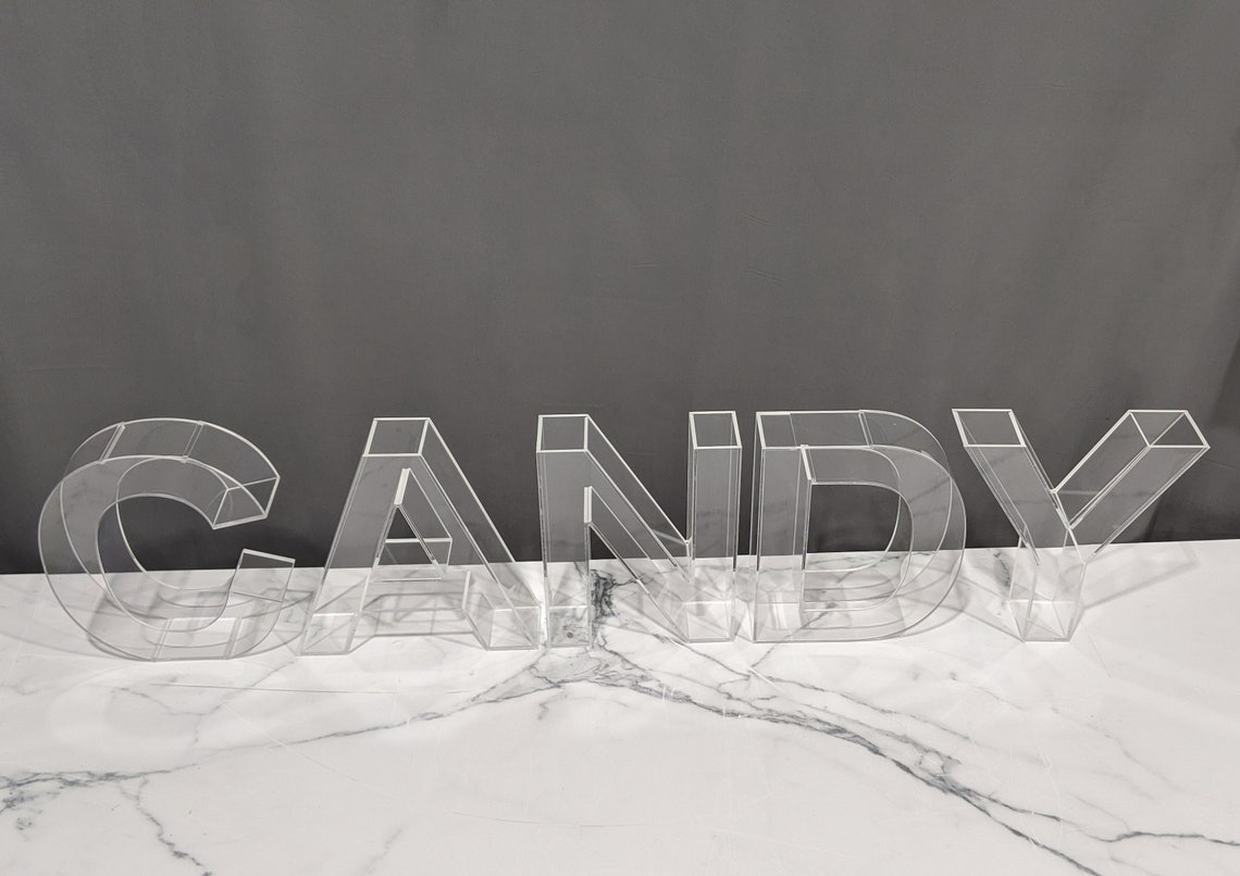 14H or 18H CANDY Fillable Letters Acrylic Candy Etsy