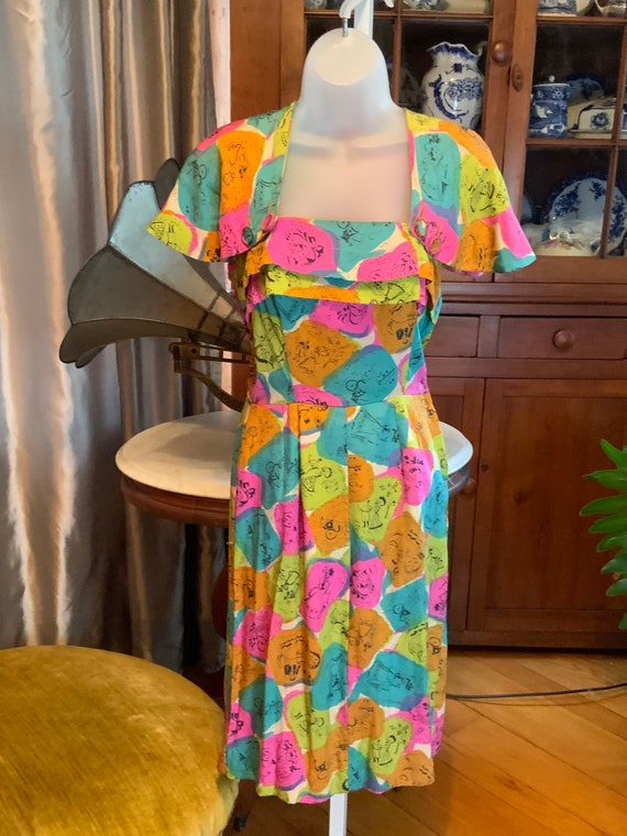 Mid century vintage cape dress