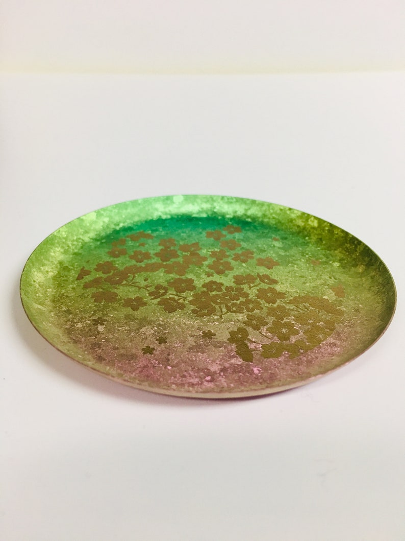 Jewelry Holder Sakura Titanium Jewelry Dish Anodized Titanium Floral Ring Dish Jewelry Storage Trinket Dish Mother/'s Day