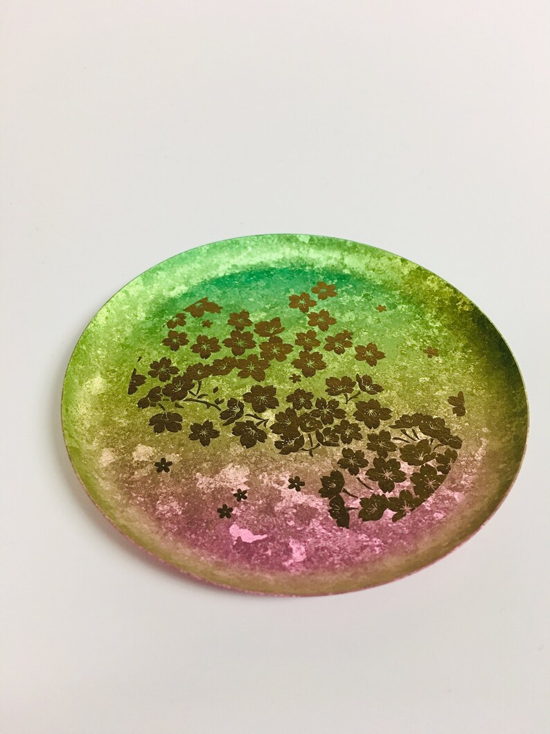 Jewelry Holder Sakura Titanium Jewelry Dish Anodized Titanium Floral Ring Dish Jewelry Storage Trinket Dish Mother/'s Day