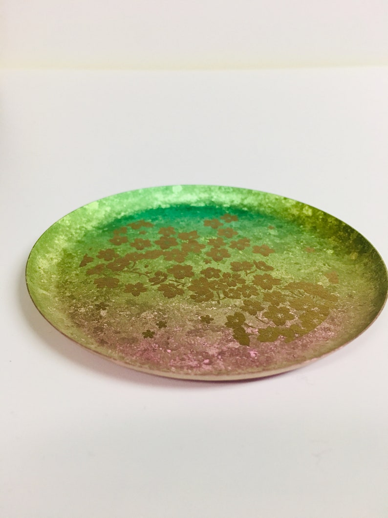 Jewelry Holder Sakura Titanium Jewelry Dish Anodized Titanium Floral Ring Dish Jewelry Storage Trinket Dish Mother/'s Day