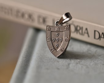 Portugal Coat of Arms Necklace. 100 Escudos, 1989 | Handmade with a Portuguese Coin | Silver Colour | Eco Friendly | Recycled | Handcrafted