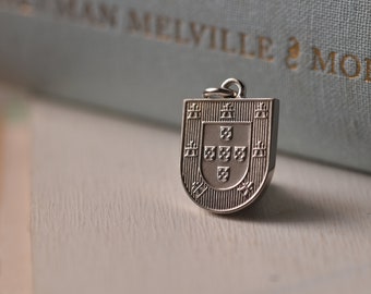 Portugal Coat of Arms Necklace. 100 Escudos, 1990 | Handmade from a Portuguese Coin | Silver Colour Pendant | Eco Friendly | Recycled