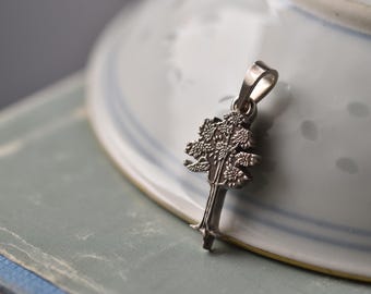 Sandalwood Tree Necklace | Made with a Vintage Coin | Silver Colour Pendant | Nature | Eco Friendly | Handmade | Handcrafted | Small