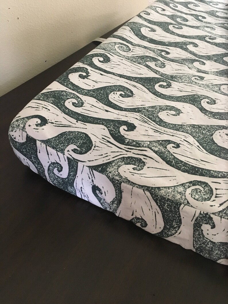 Waves changing pad cover ocean surfer nursery baby boy Etsy