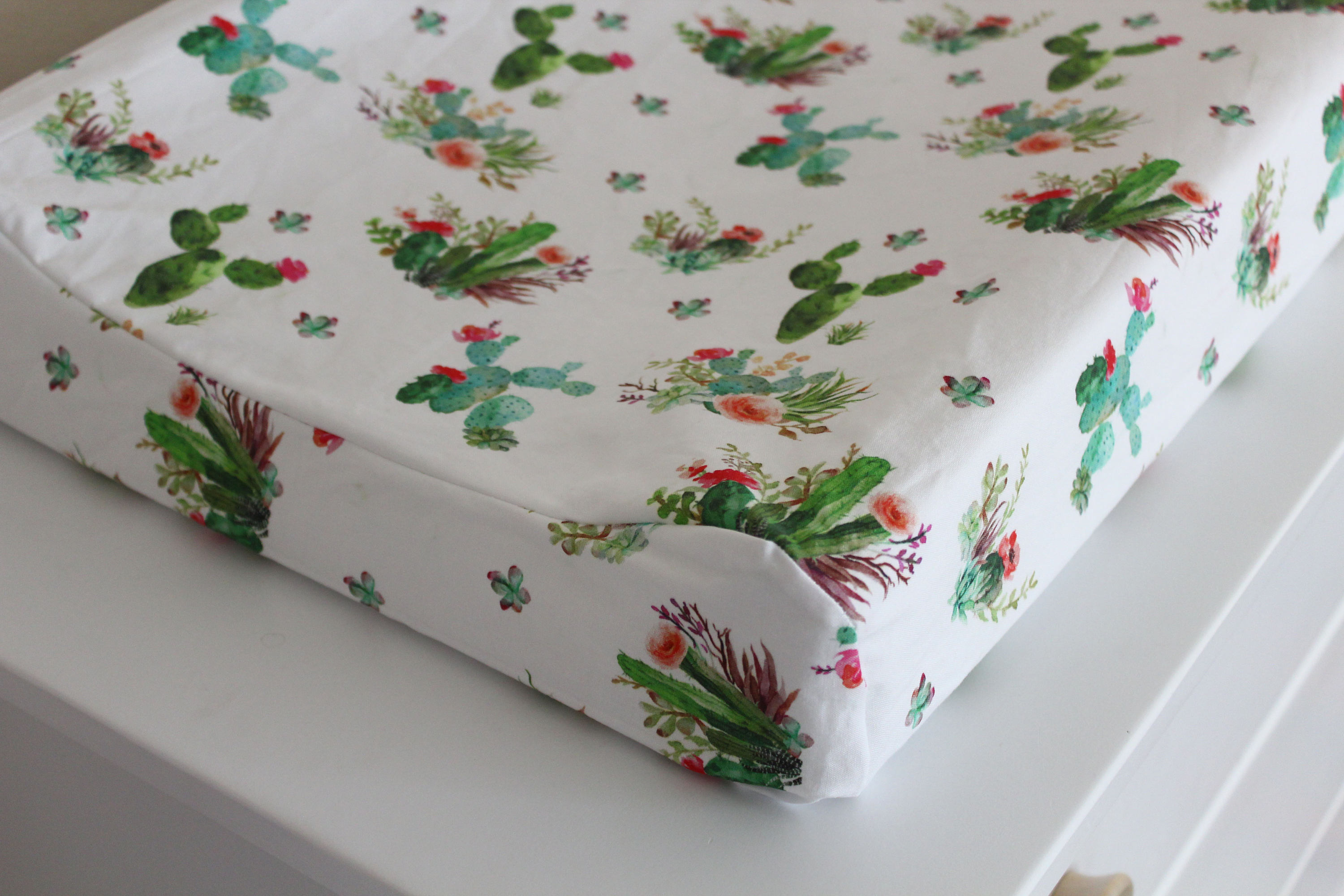 Floral cactus changing pad cover floral cactus bedding Etsy