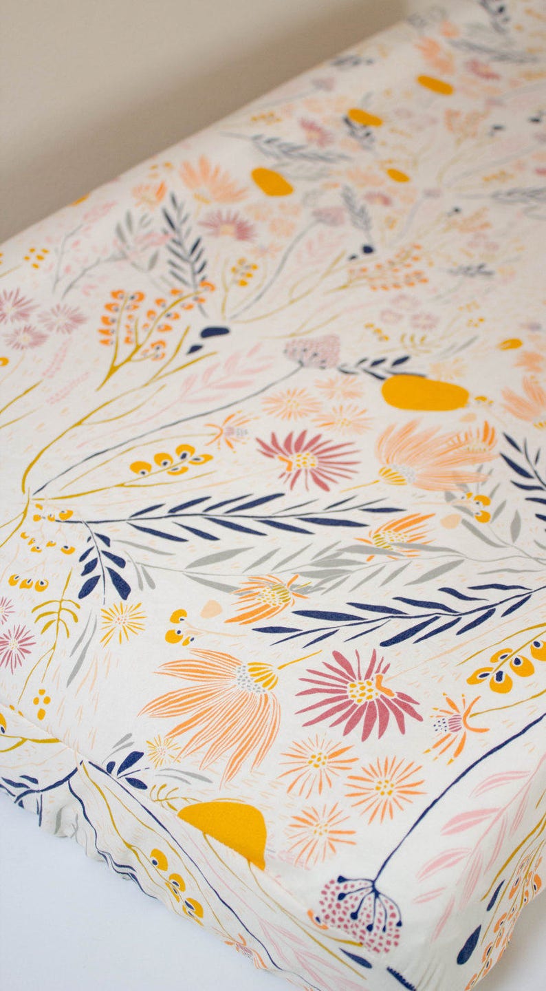 Floral changing pad cover baby girl bedding happy floral baby Etsy