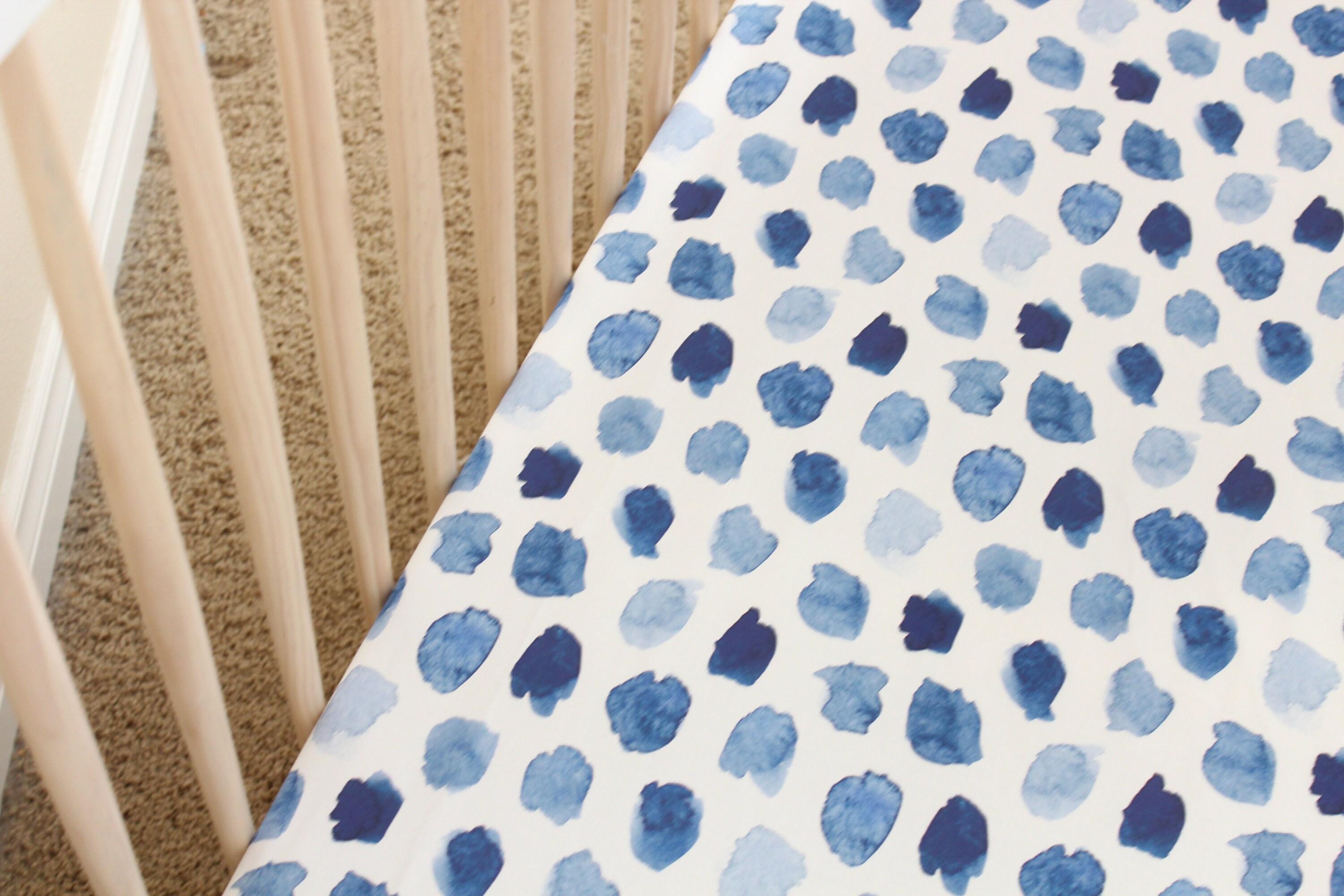 indigo crib sheet