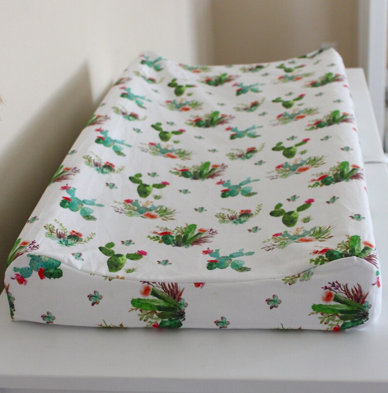 Floral cactus changing pad cover floral cactus bedding Etsy