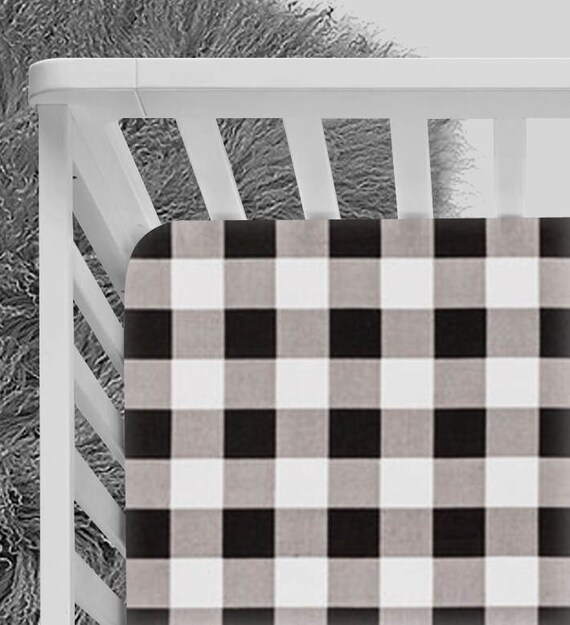 black and white buffalo check crib sheet
