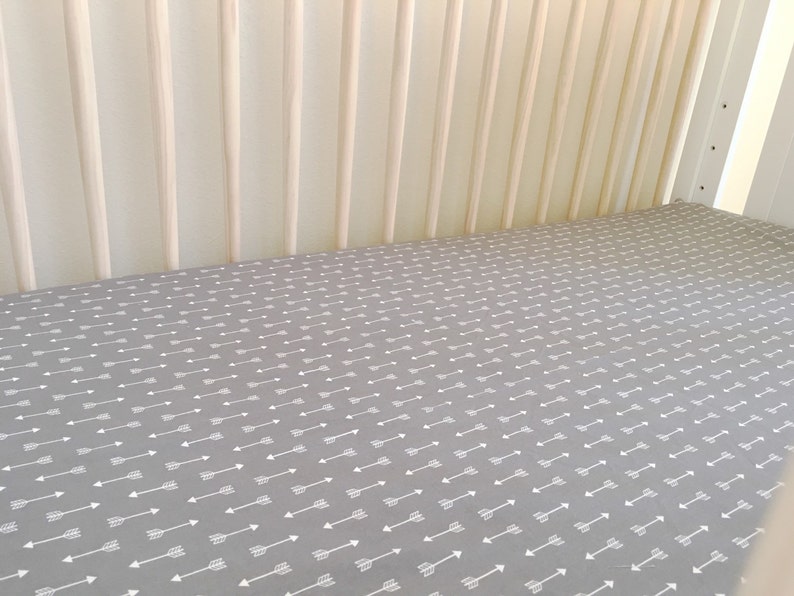 Gray and White arrows fitted crib sheet Woodland Arrows crib Etsy