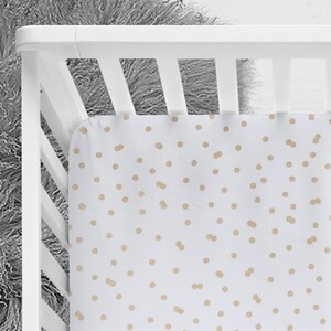 Fitted Crib Sheet Glitz Metallic Dots on Blush Pink
