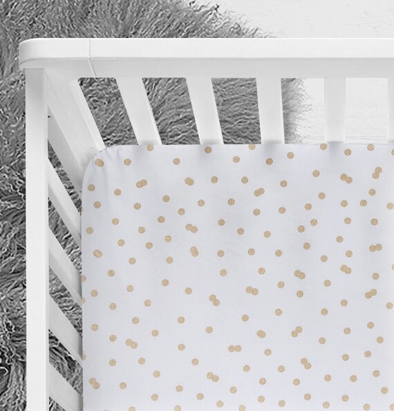 gold polka dot crib bedding