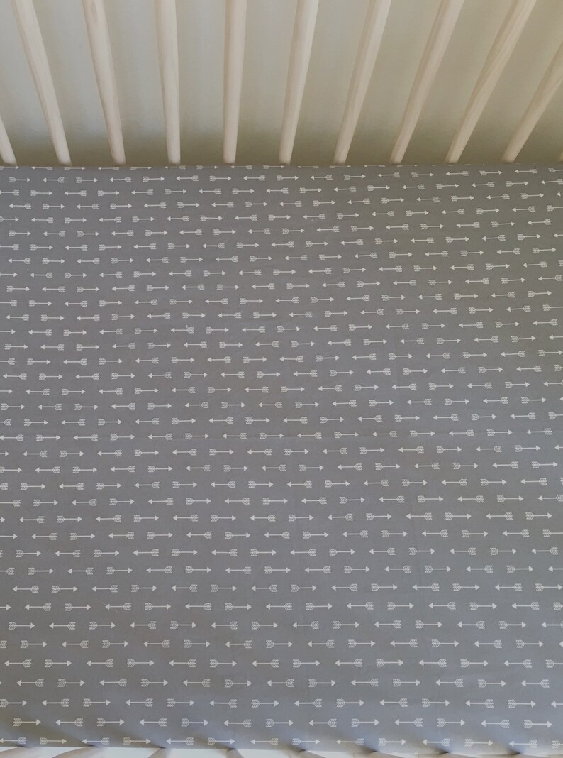 Gray and White arrows fitted crib sheet Woodland Arrows crib Etsy