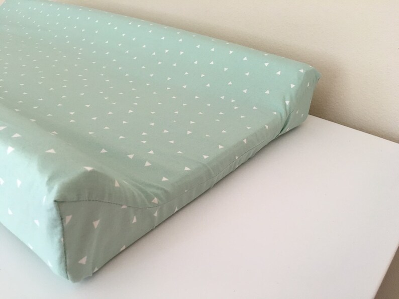 Mint and White triangle Changing Pad cover mint nursery baby Etsy