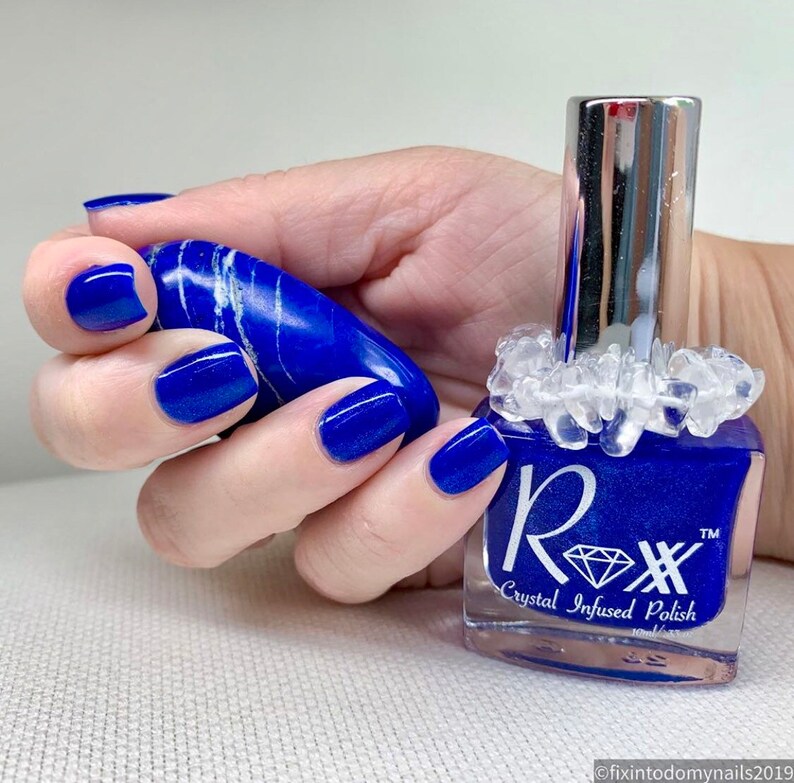 Lapis Lazuli Crystal Infused Nail Polish Wisdom, Toxic-Free, Cruelty Free, Metaphysical Beauty, Crystal Energy image 2