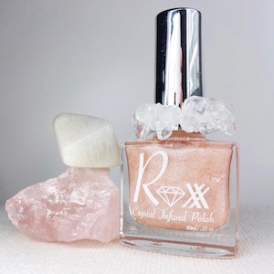 Moonstone & Rose Quartz Blend Crystal Infused Nail Polish Feminine Power image 5