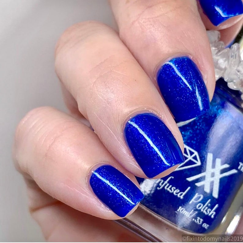Lapis Lazuli Crystal Infused Nail Polish Wisdom Toxicfree Etsy