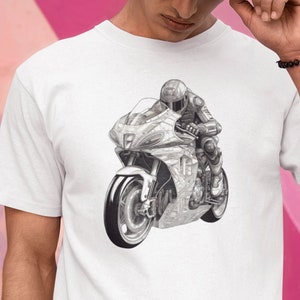 Midjourney AI generated Motorcycle T shirt, Motorcyclist shirts, AI designed clothing, Motorcycle rider tshirt, Speed tshirt