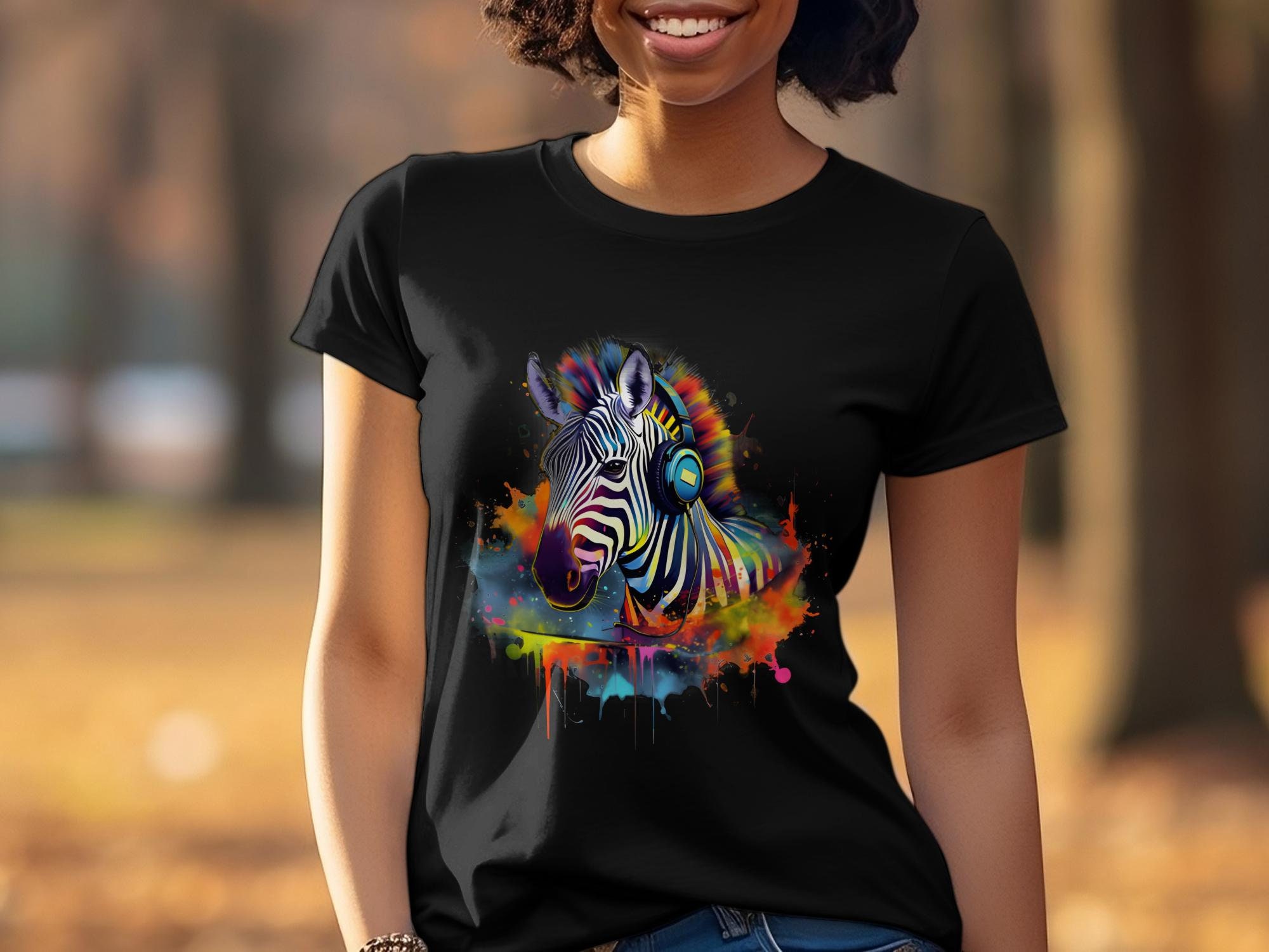 Colorful Animal DJ Tshirt, Zebra DJ Shirt, DJ Headphones Clothing ...