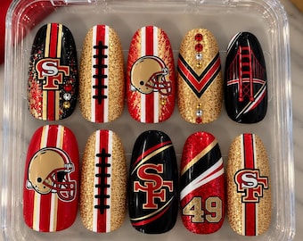 Custom Football Team Nails, Personalized Game Day Press On Nails, Football Fan Nails, Team Color Nails, Football Mom Gift NFL teams