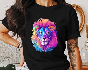 Lion shirt lion t-shirt animal owner gift colorful lion tshirt wild animal owner gift ai tshirt colorful graphic tee ai designed shirts