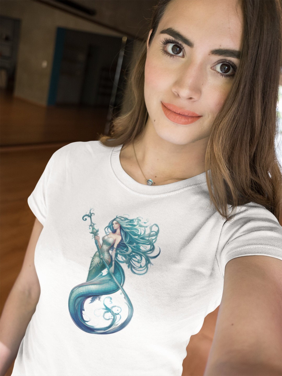 Midjourney Mermaid T Shirt Flowing Hair Beautiful Mermaid Etsy